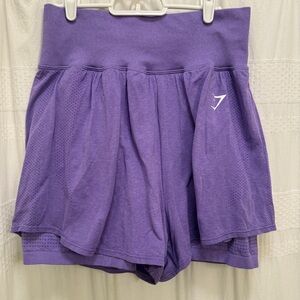 GymShark Shorts Purple Womens XL Wide Leg Atheltic Skort Workout Gym